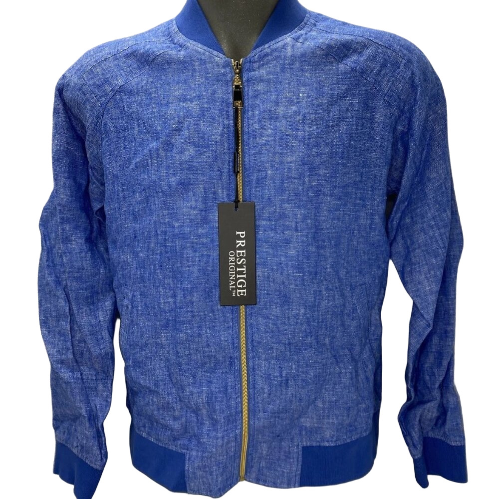 NEW PRESTIGE ORIGINAL 2-Piece Linen Suit Set Size XL Blue – Walking Jacket & P